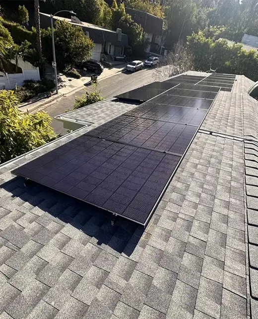 Rooftop Solar Panel Installations in a Residential Neighborhood